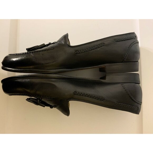 Cole‎ Haan Bragano Mens Sz 8M Black Leather Slip On Tasseled Kiltie Made Italy - Picture 8 of 9